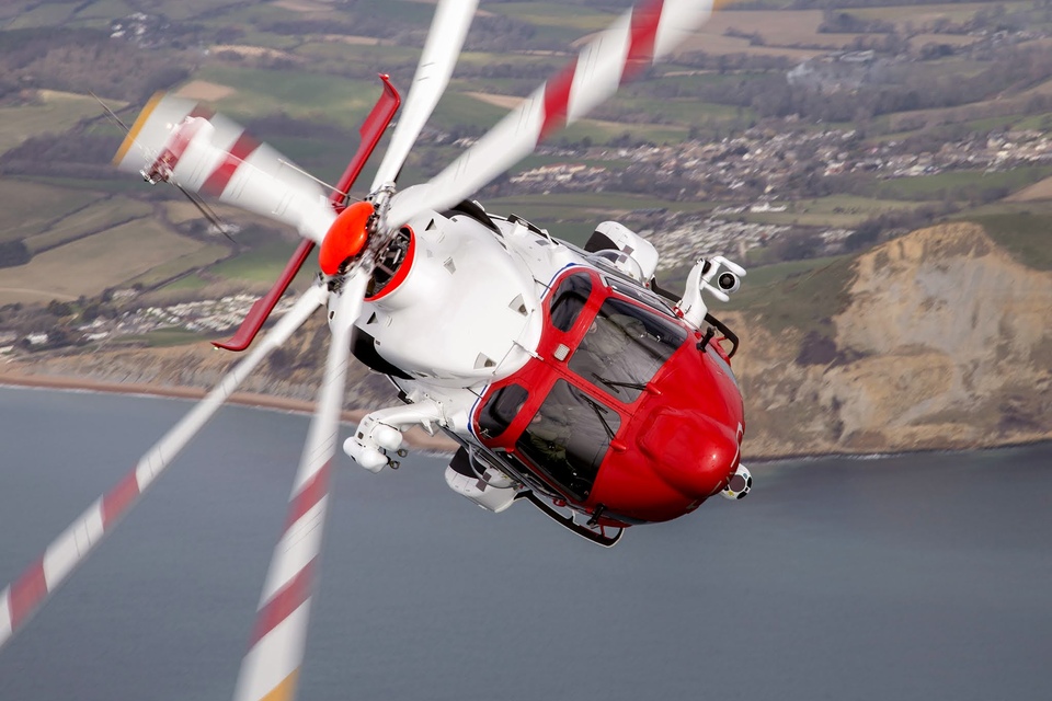 One of HM Coastguard's search and rescue helicopters in action