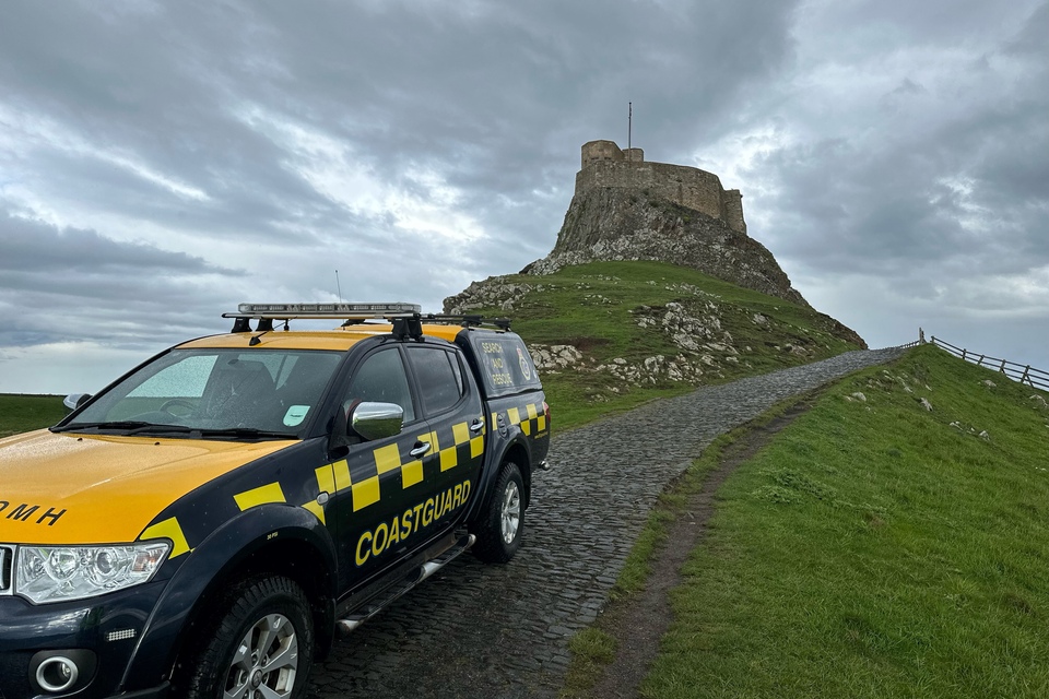 Holy Island of Lindisfarne coastguard vehicle