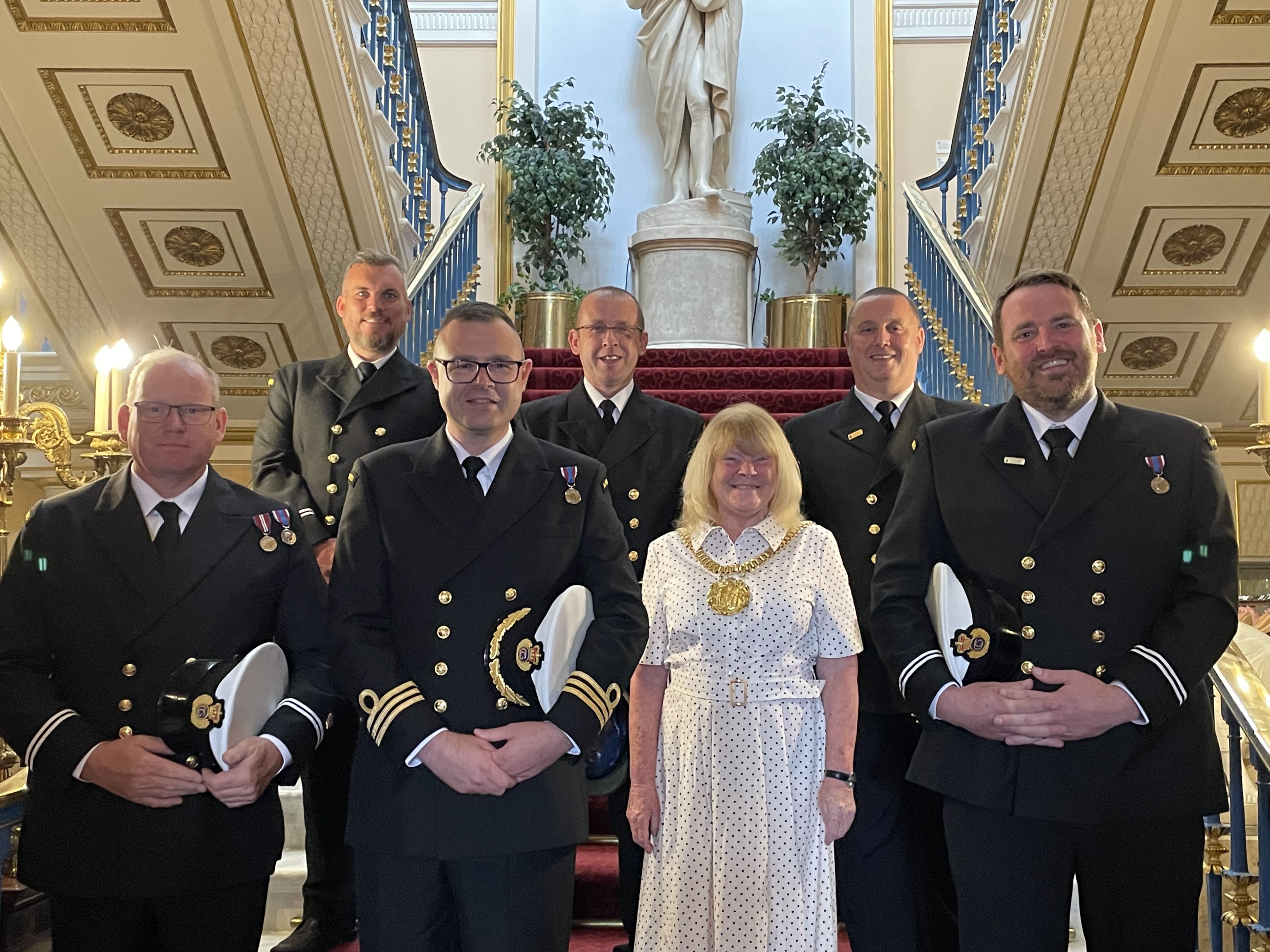 HM Coastguard officers invited to attend a special event for Emergency Services Day at Liverpool Town Hall alongside Lord Mayor Mary Rasmussen