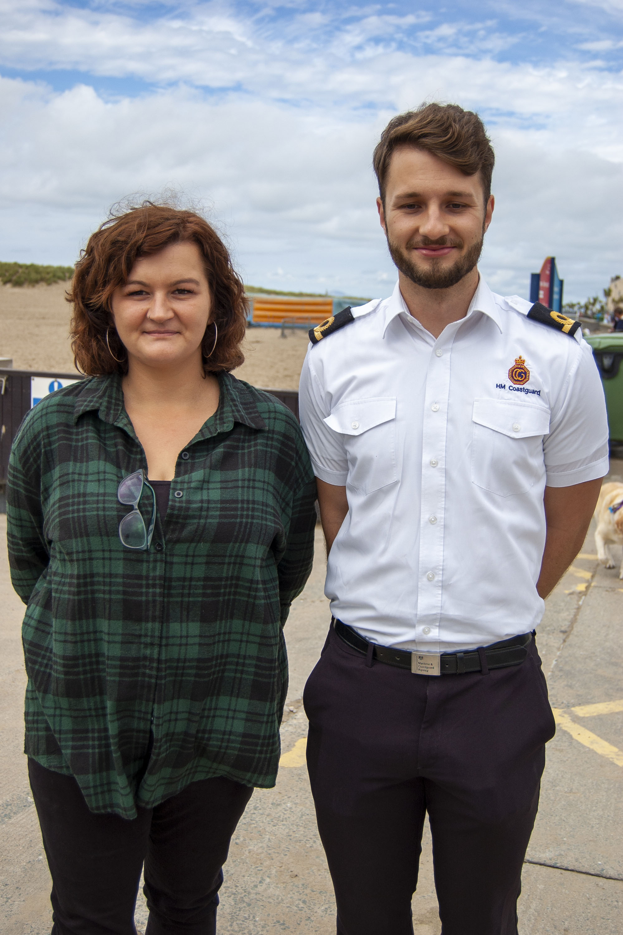 Milena Smith and HM Coastguard Rescue Officer, Ben Miller