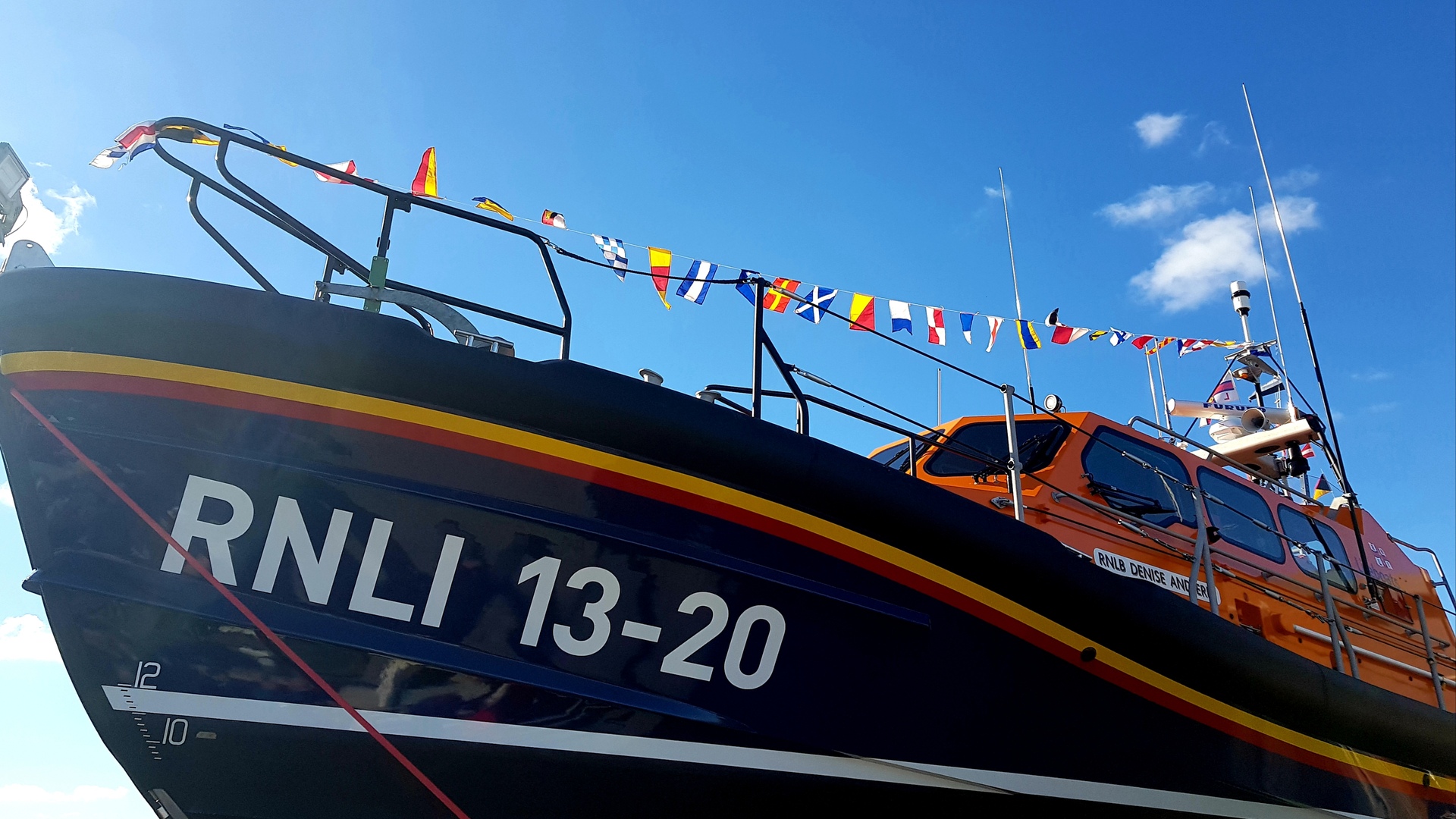 The bow of an RNLI all-weather lifeboat