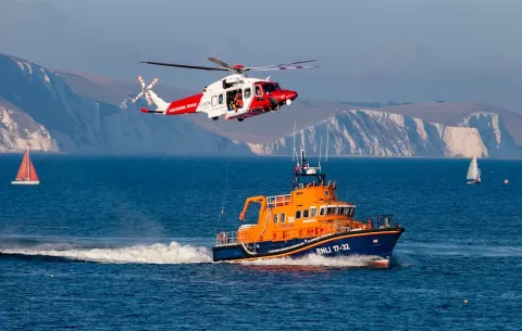 Coastguard and Lifeboat Rescuers off of Weymouth, Dorset (Shutterstock file image)
