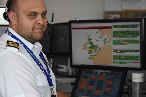 Team Leader Jordan Grebby found the new video relay service to be a 'vital' new way for BSL users to call 999 for help.