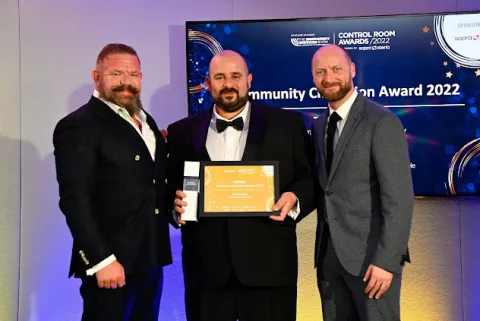 Tom Barnett after being presented with his award