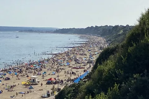 Large crowds at Bournemouth beach