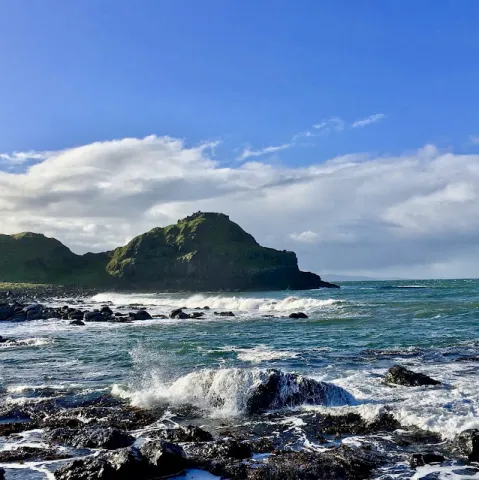 North coast of County Antrim, where the Giant's Causeway - the site of Northern Ireland's most famous landmark - is located