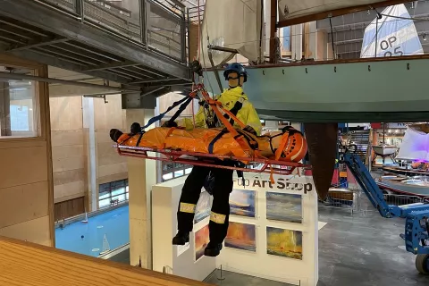 Rope rescue display at NMMC.