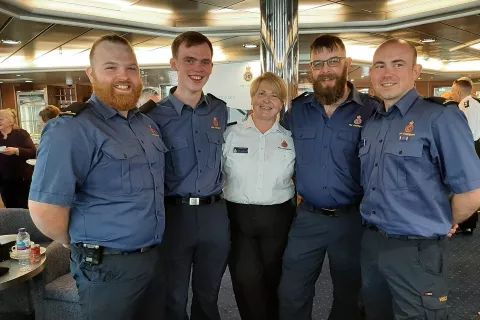HM Coastguard officers at the Shetland celebration.