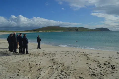 A wreath-laying ceremony and memorial held on the Shetland Islands