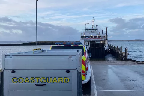 Coastguards are supporting by picking up and carrying tests from Barra to the Island’s ferry
