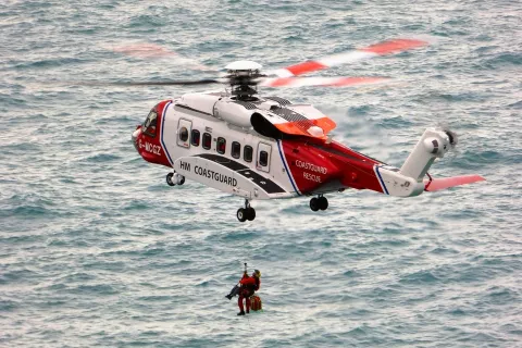Our search and rescue helicopters have trained paramedics on board. Picture credit: Friends of Portheras Cove.