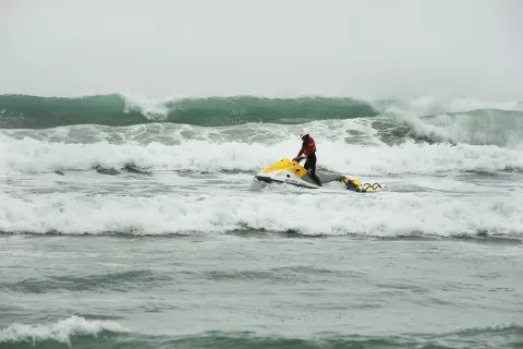 Lifeguards in surf