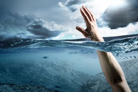 Person underwater