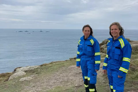 Naomi and Jo from Lands End Coastguard Rescue Team