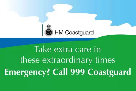 HM Coastguard's safety banner.