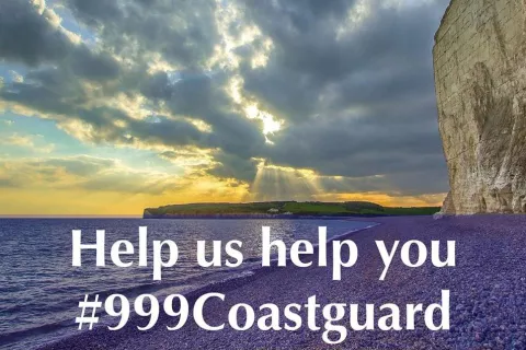 "Help us help you" Coastguard safety banner.