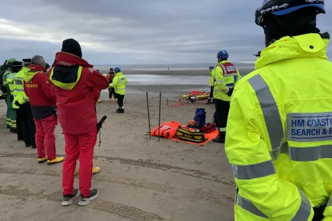 Mud rescue exercise team