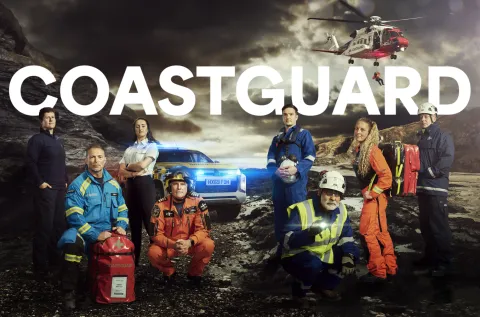 Promotional poster with eight people who appear in the series to represent the agency 