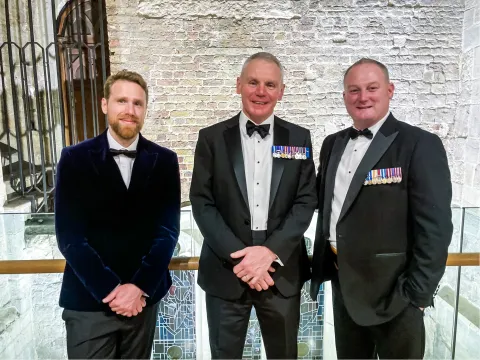 James Stewart, Richard Taylor and Steven Thomas at the award ceremony. Dave Kenyon was unable to attend due to operational commitments.