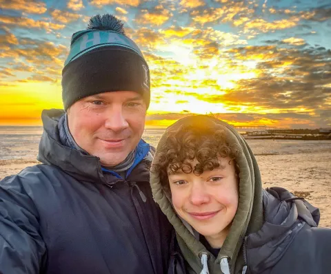 Paul Gill, Littlehampton CRO with his son. 