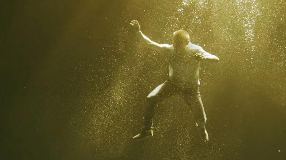 A man underwater