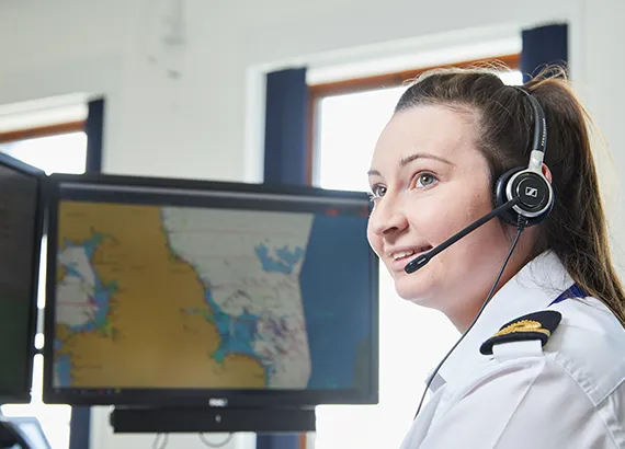 Chloe in comms room