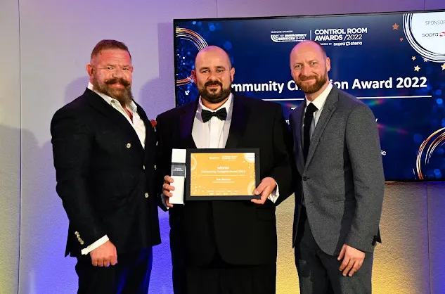 Tom Barnett after being presented with his award