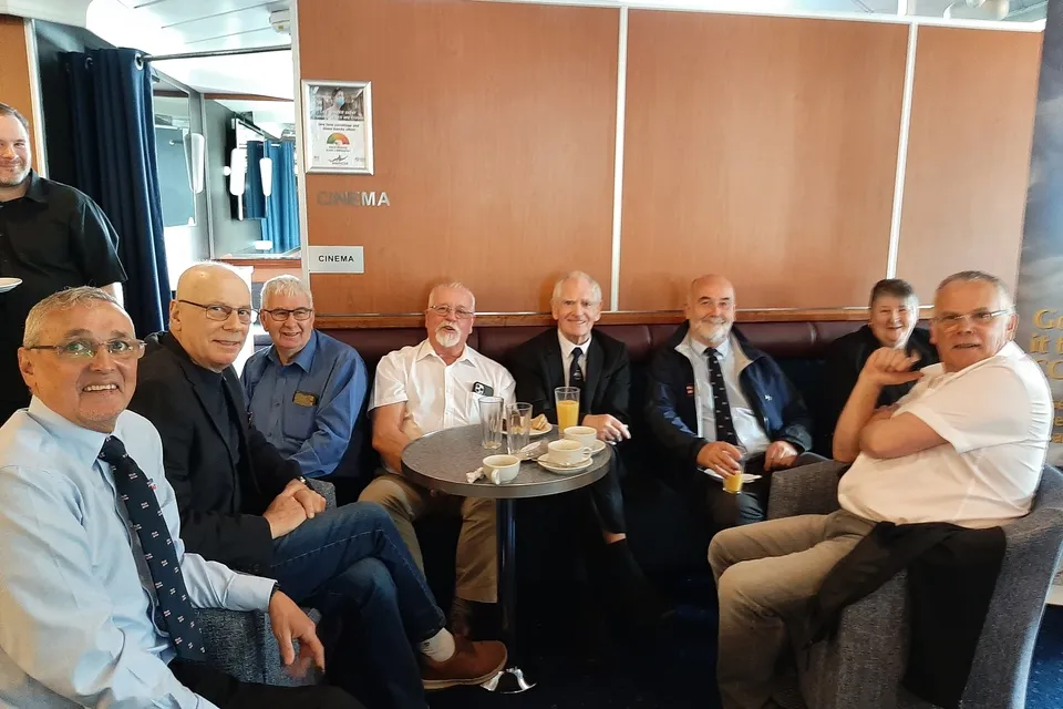 Coastguard guests on board the ferry. 