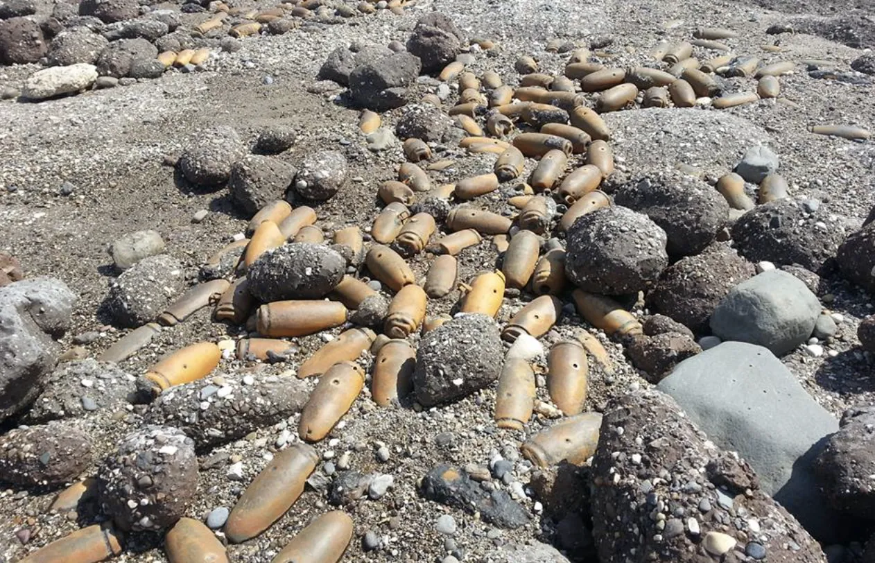 Ordnance on beach