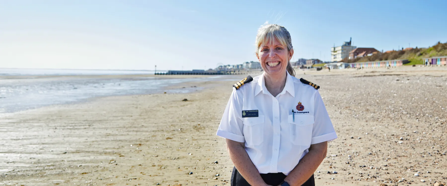 Bev Allen on the beach