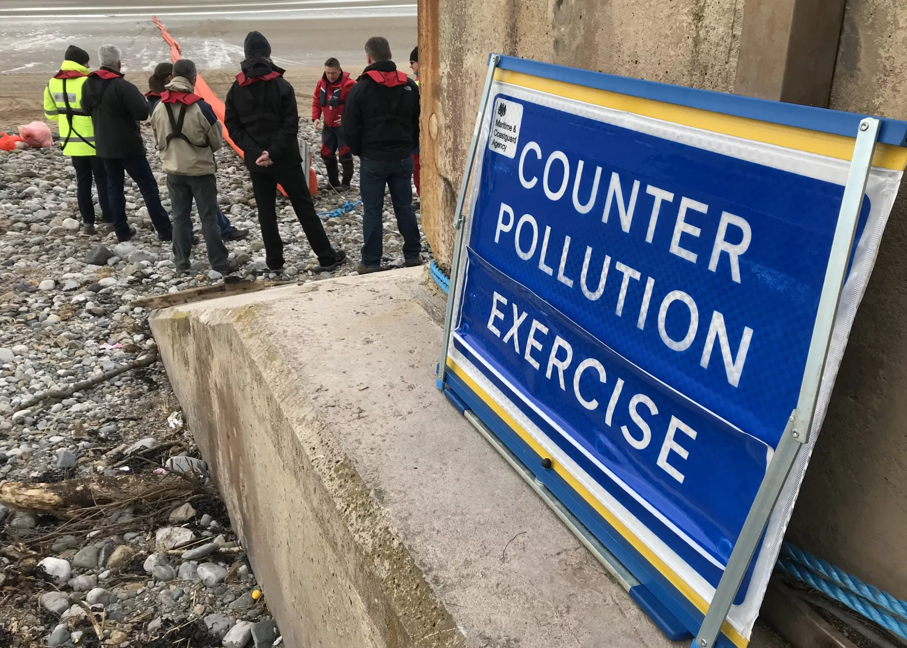 A counter-pollution exercise warning size at a previous operation in Llandudno (Photo: stock image)