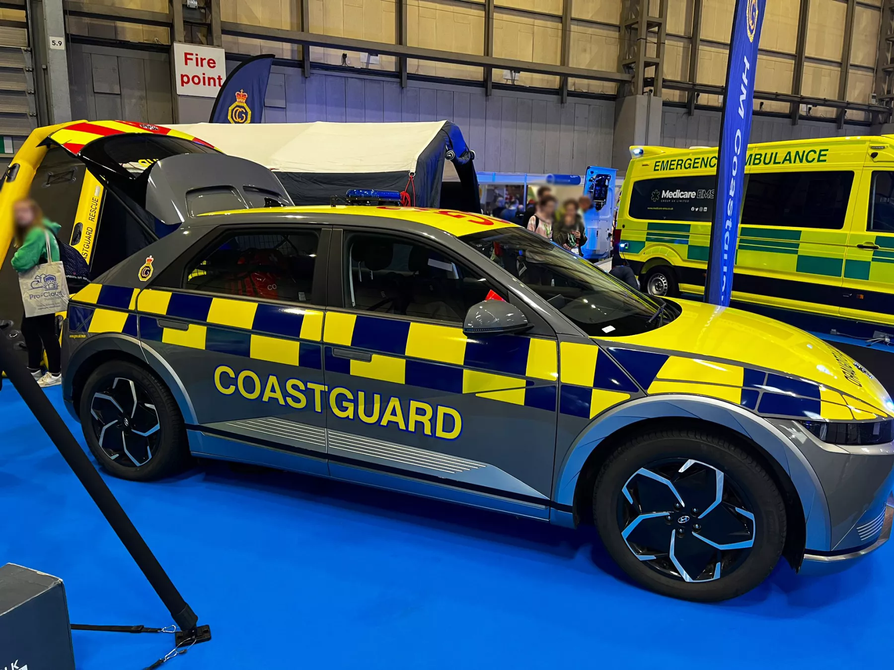The first fully electric Coastguard emergency response vehicle, a Hyundai Ioniq.