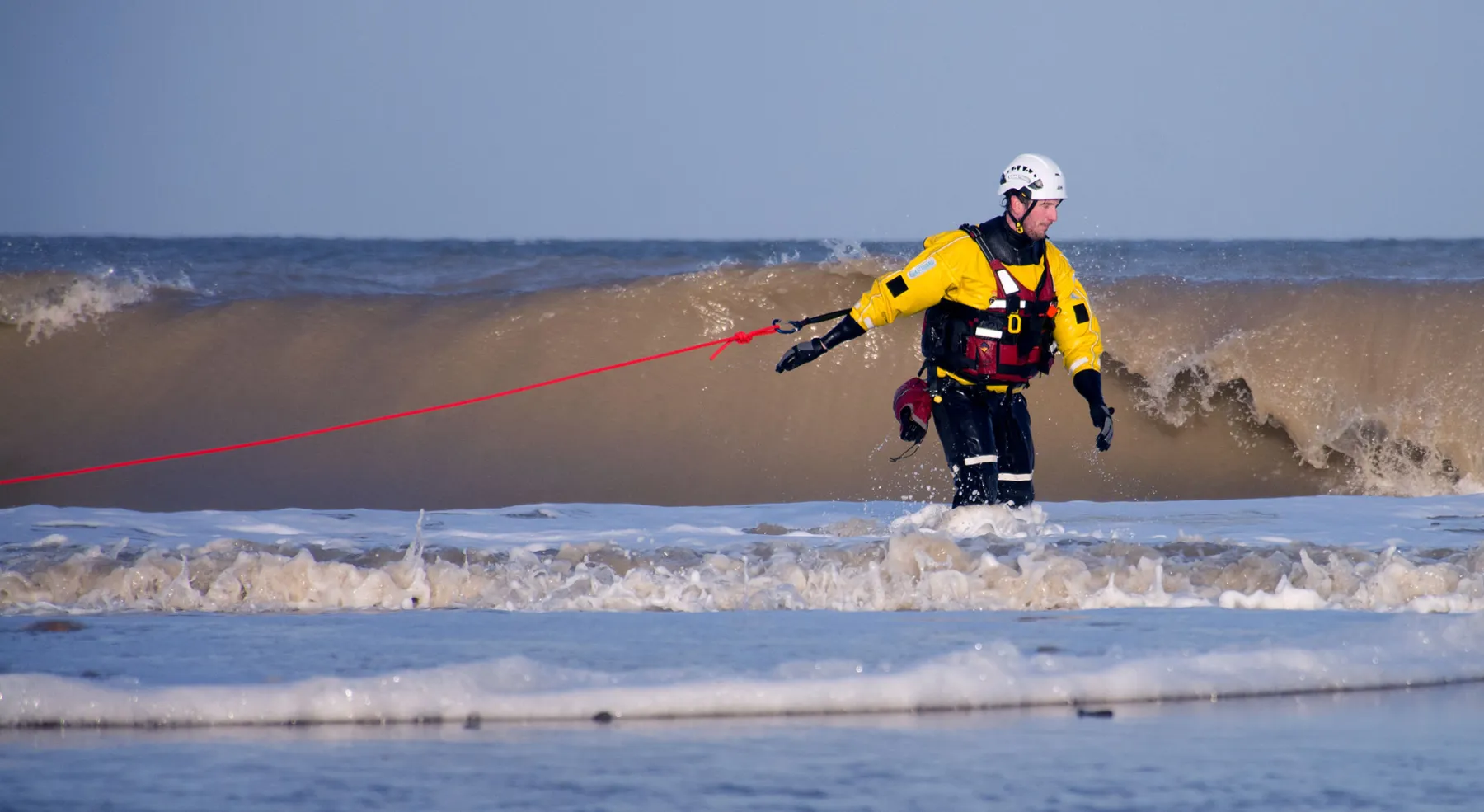 A senior coastal operations officer in a choppy sea