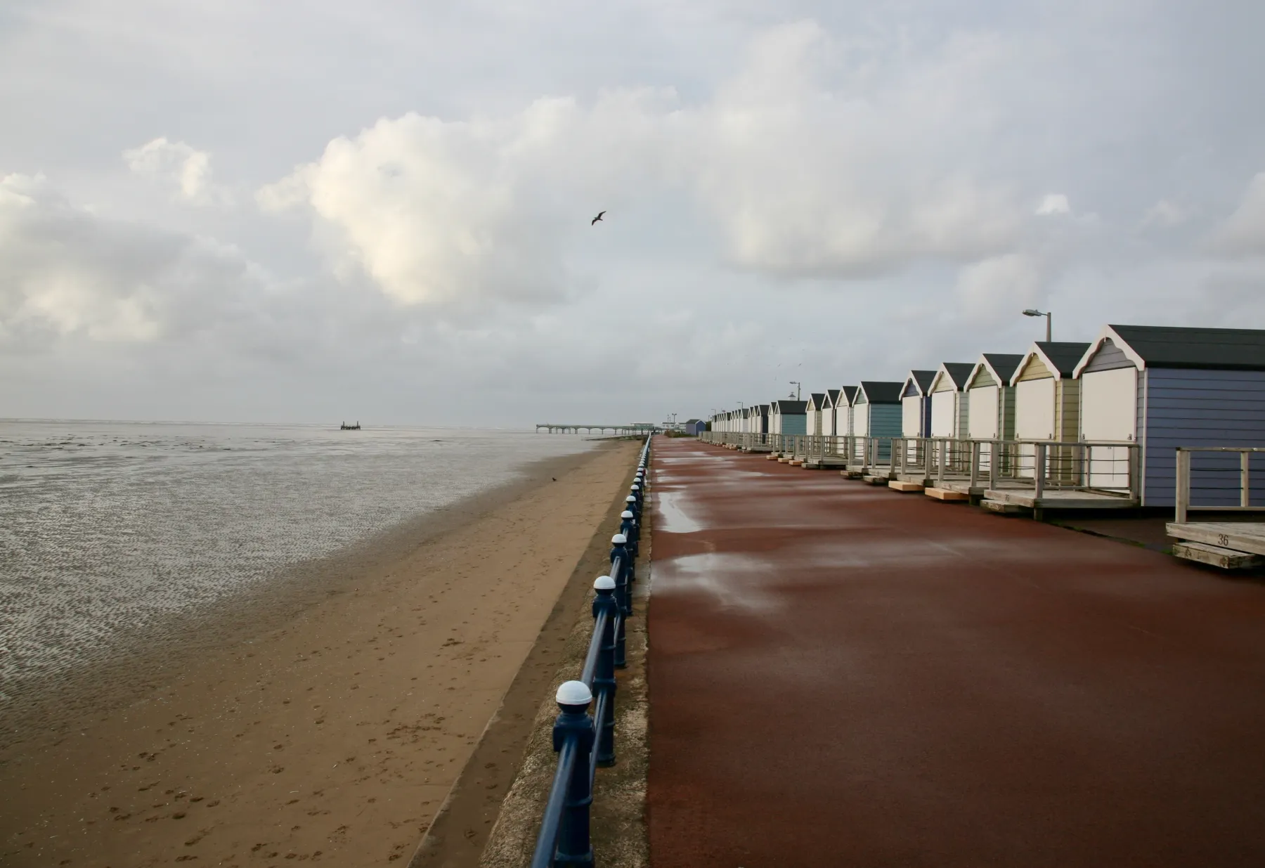 View of St Annes on the Sea on a cold autumn day 