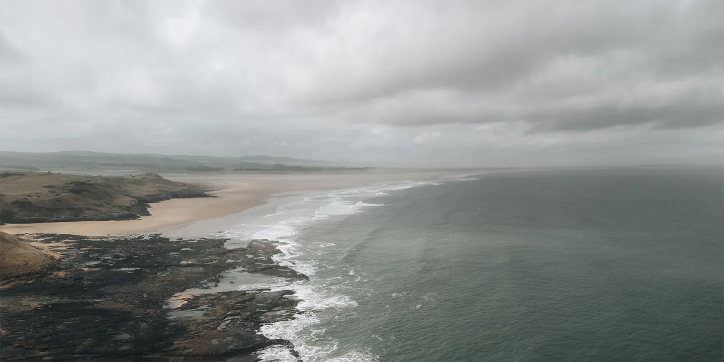 Coastal view on an overcast stormy day