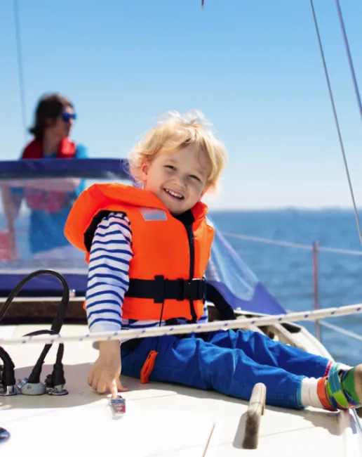 child on a boat