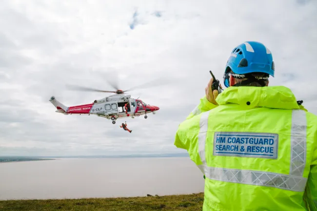 The search and rescue helicopter from Newquay located the man overboard in just two minutes    Photo credit: Glynnphotographic