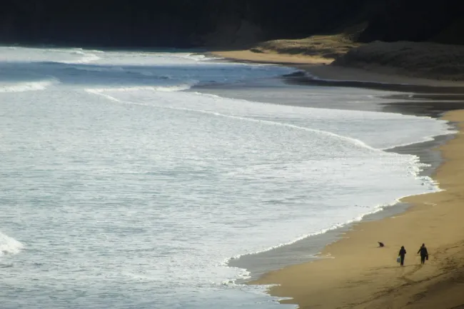 Tide coming in on a beach
