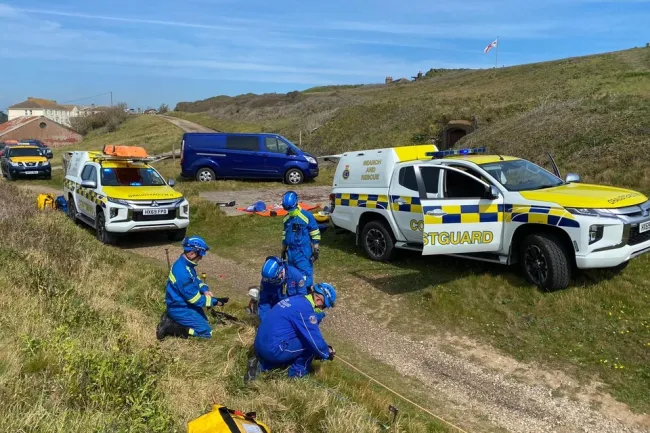 The Ventnor and Needles teams are highly trained in rope rescue 