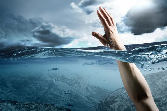 Person underwater
