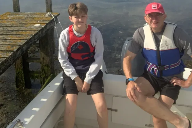 Edward with his dad, Andrew