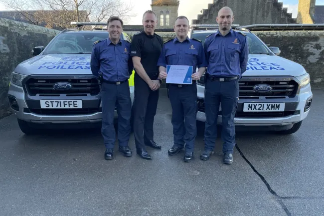 Certificate of recognition awarded to Collin Willis, Dave Sweeney and Dan OConnor