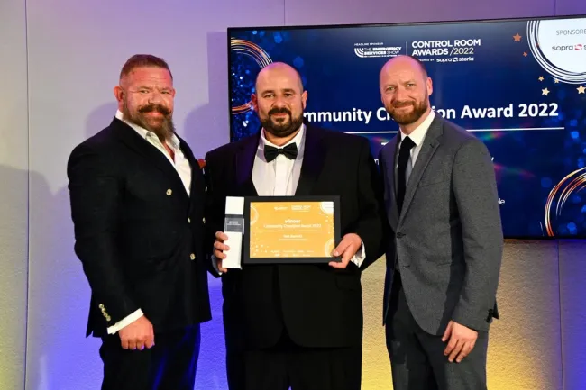 Tom Barnett after being presented with his award