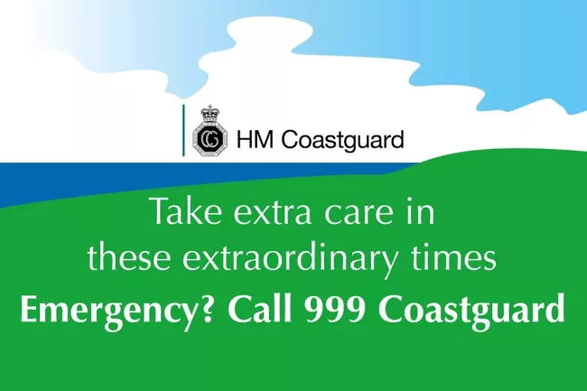 HM Coastguard's safety banner.