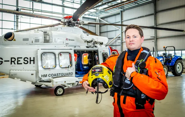 Mike Taylor, SAR Commander for an HM Coastguard Search and Rescue Helicopter