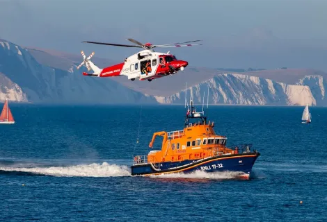 Coastguard and Lifeboat Rescuers off of Weymouth, Dorset (Shutterstock file image)