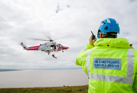 The search and rescue helicopter from Newquay located the man overboard in just two minutes    Photo credit: Glynnphotographic