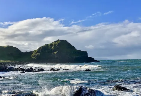 North coast of County Antrim, where the Giant's Causeway - the site of Northern Ireland's most famous landmark - is located
