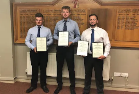 Alex Hill with Kane Triggs and Jordan Hewlett.