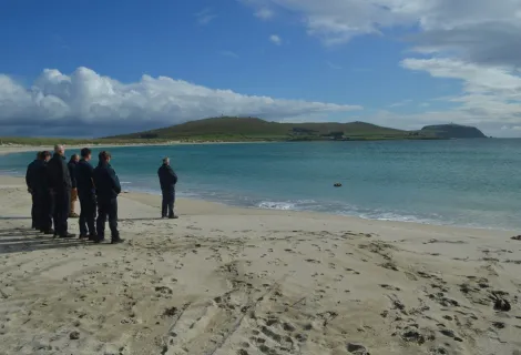 A wreath-laying ceremony and memorial held on the Shetland Islands